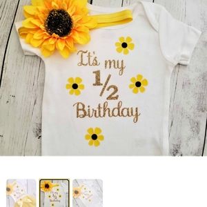 1/2 birthday onsie